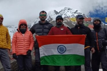Trekkers at Everest Base Camp