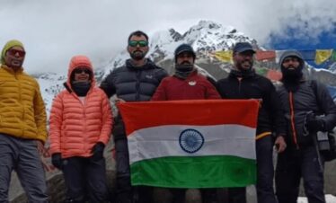 Trekkers at Everest Base Camp