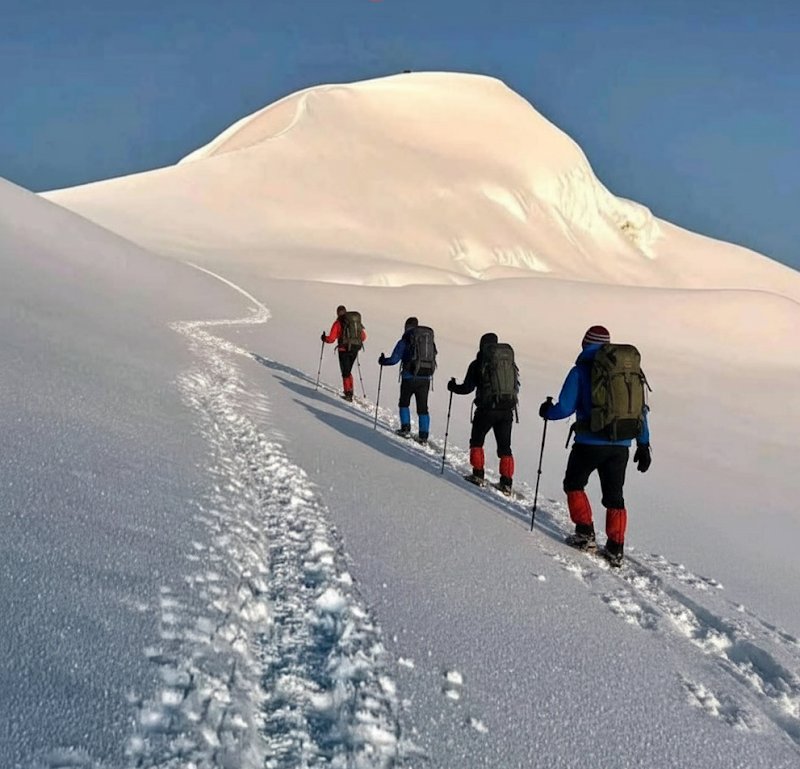 Climbers ascending Mera Glacier