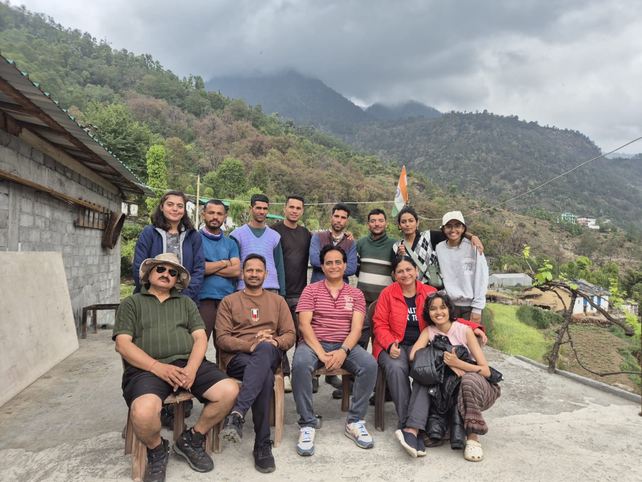 raditional Kumaoni stone houses in Gogina Village, the starting point of the Ranthan Kharak Trek in Uttarakhand.